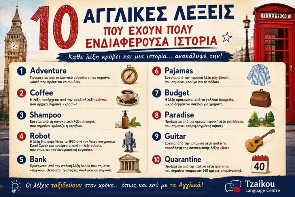 10 αγγλικές λέξεις με ενδιαφέρουσα ιστορία και την προέλευσή τους