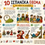 10 ισπανικά έθιμα και παραδόσεις σε cartoon εικονογράφηση