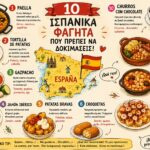 10 παραδοσιακά ισπανικά φαγητά όπως paella, tortilla και churros