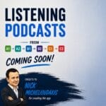 Nick Michelioudakis AI listening app and English listening practice cards from A1 to C2